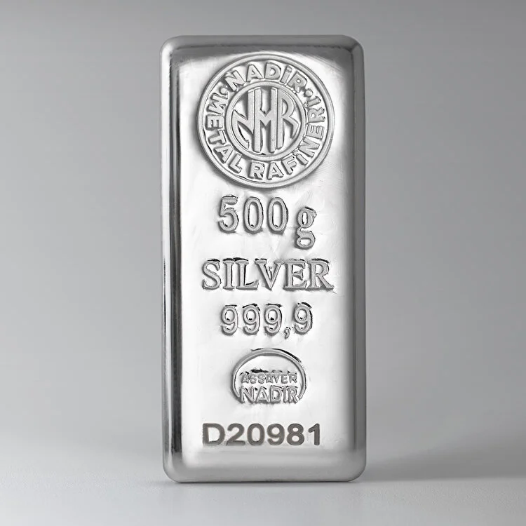 شمش نقره ۵۰۰ گرمی Nadir ترکیه با عیار ۹۹۹.۹